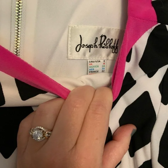 {Joseph Ribkoff} EUC! Geometric Shift Dress with Exposed Zipper - Picture 4 of 7